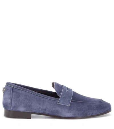 Shop Bougeotte Flaneur Suede Loafers In Blue