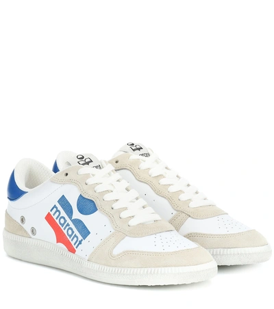 Shop Isabel Marant Bulian Leather And Suede Sneakers In White