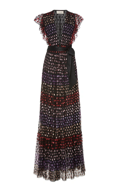 Shop Temperley London Wendy Sequin Silk Lined Organza Dress In Black