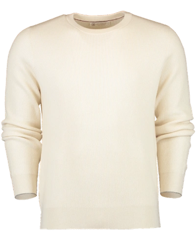 Shop Brunello Cucinelli English Ribbed Cashmere Sweater In Ecru