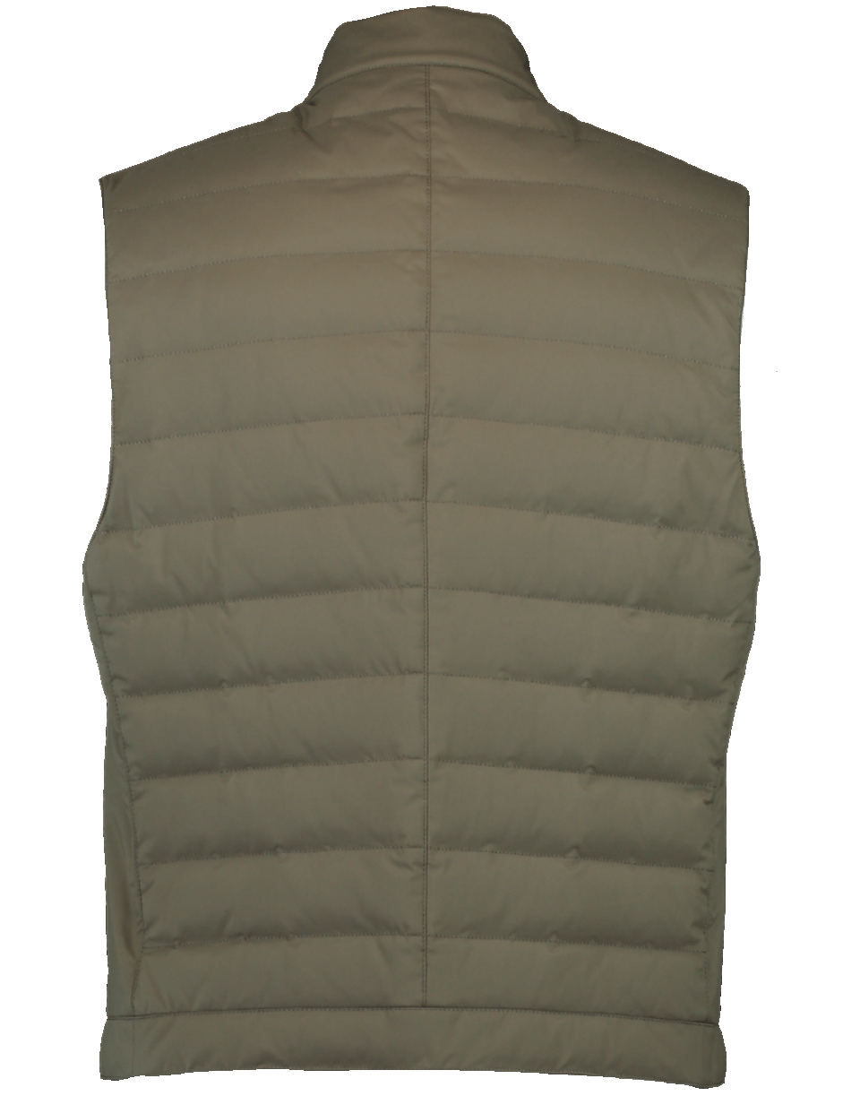 Brunello Cucinelli Nylon Goose Feather Padded Vest In Army | ModeSens