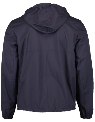 Shop Brunello Cucinelli Nylon Removable Hood Golf Jacket In Blue