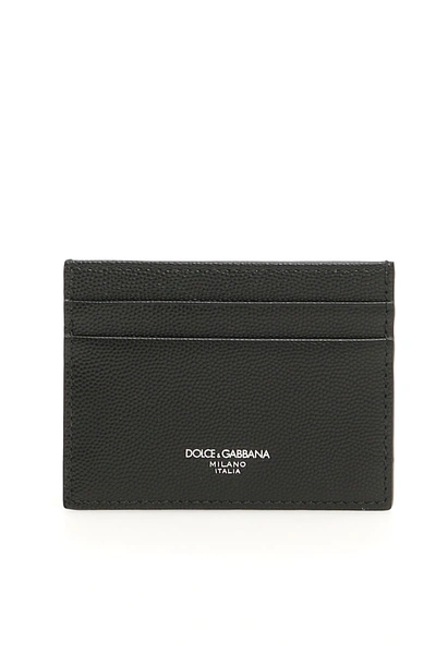 Shop Dolce & Gabbana Leather Cardholder In Nero Nero|nero