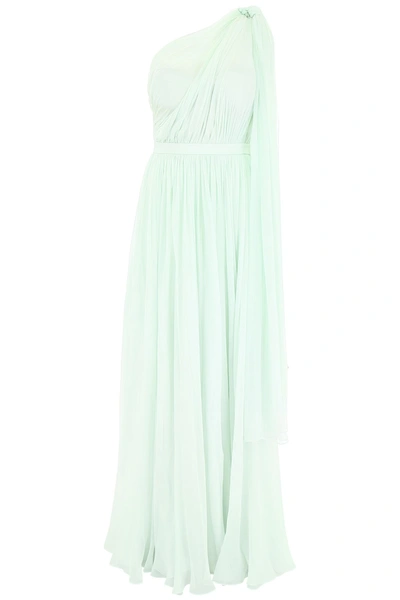 Shop Alexander Mcqueen Long Silk Dress In Mint (green)