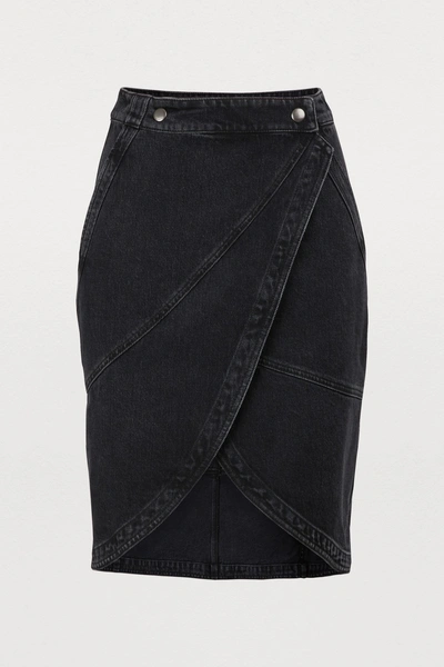 Shop Givenchy Denim Short Skirt In Noir