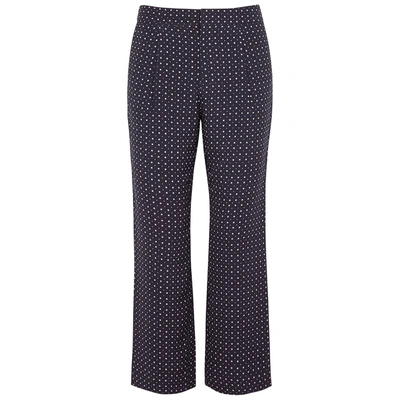 Shop Joie Dicra Printed Cropped Trousers In Navy