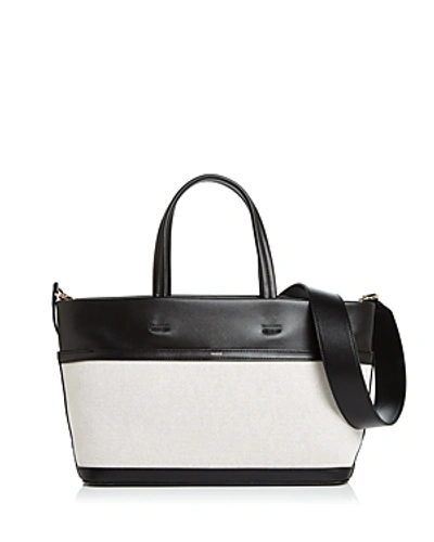 Shop Vasic Carries Mini Leather & Canvas Tote In Black/gold
