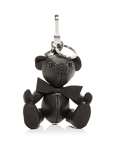 Shop Burberry Thomas Solid Leather Bear Charm In Black