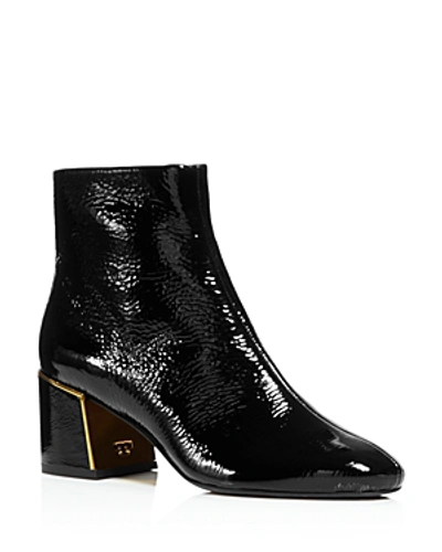 Shop Tory Burch Women's Juliana Tumbled Patent Leather Booties In Perfect Black
