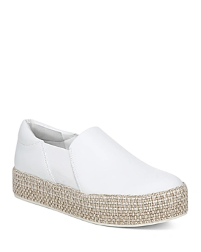 Shop Vince Women's Wilden Leather Espadrille Platform Sneakers In White