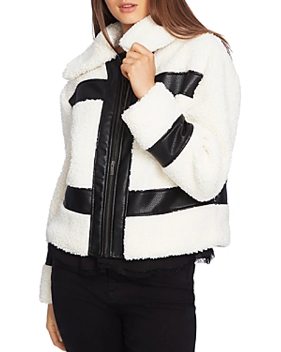 Shop 1.state Faux Shearling Biker Jacket In Soft Ecru