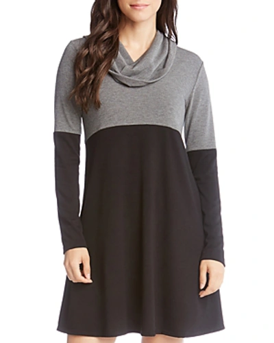 Shop Karen Kane Color Block Cowl Neck Dress In Gray/black