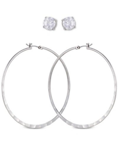 Shop Guess 2-pc. Set Crystal Stud & Hoop Earrings In Gold