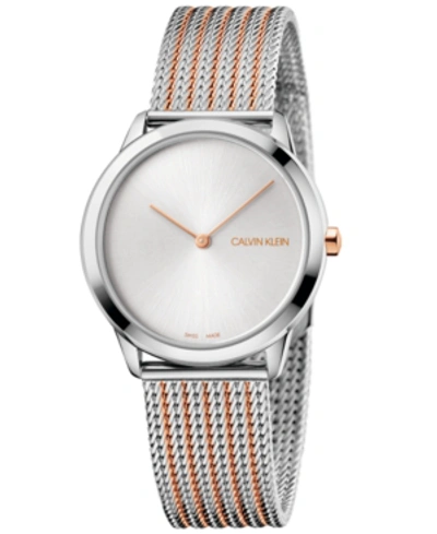 Shop Calvin Klein Women's Minimal Two-tone Stainless Steel Bracelet Watch 35mm