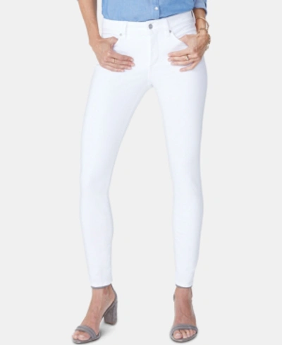Nydj Ami Raw-edge Cuffed Ankle Skinny Jeans In Optic White