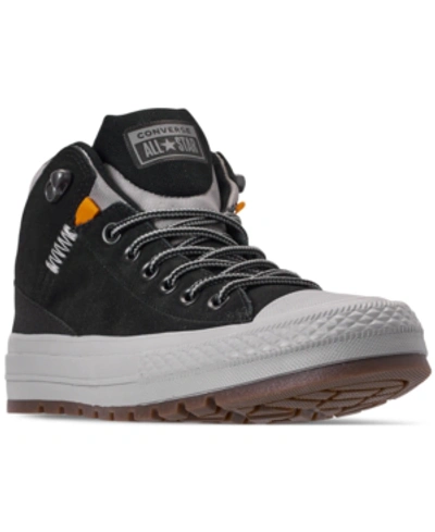 Shop Converse Men's Chuck Taylor All Star Street Boot Casual Sneakers From Finish Line In Black/black/dolphin