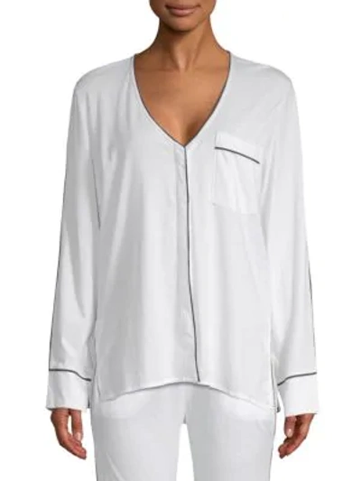 Shop Skin Odessa Pima Cotton Pajama Top In White