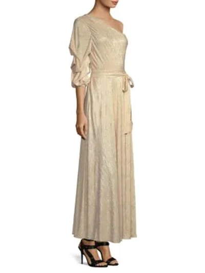 Shop Alice And Olivia Jeanie One-shoulder Maxi Dress In Cream