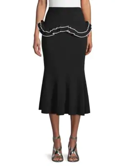 Shop Ronny Kobo Moriah Ruffled Skirt In Black