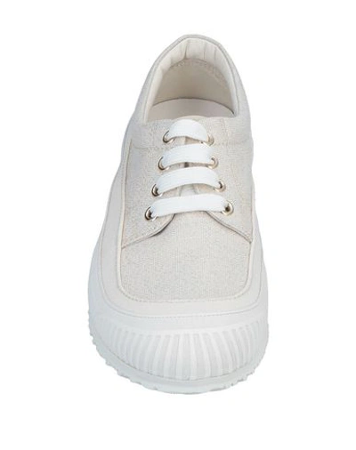 Shop Hogan Woman Sneakers Ivory Size 8 Textile Fibers In White