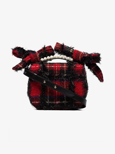 Shop Simone Rocha Red Tartan Shoulder Bag