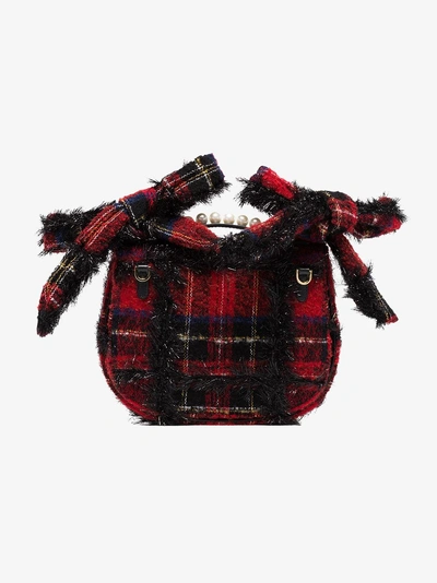 Shop Simone Rocha Red Tartan Shoulder Bag