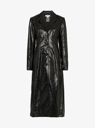 Shop Beaufille Magna Pvc Cotton Blend Trench Coat In Black