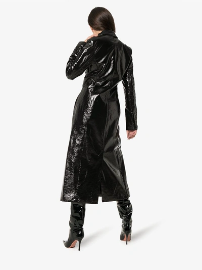 Shop Beaufille Magna Pvc Cotton Blend Trench Coat In Black