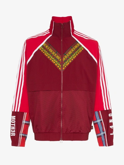 Shop Adidas Originals Adidas X Pharrell Afro Hu Stripe Track Jacket In Red