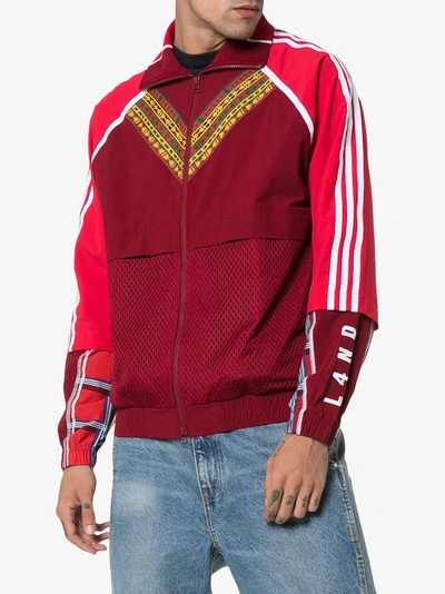 Shop Adidas Originals Adidas X Pharrell Afro Hu Stripe Track Jacket In Red