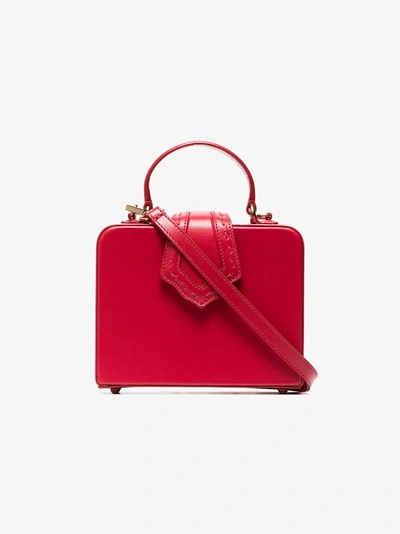 Shop Mehry Mu Red Fey Mini Leather Box Bag