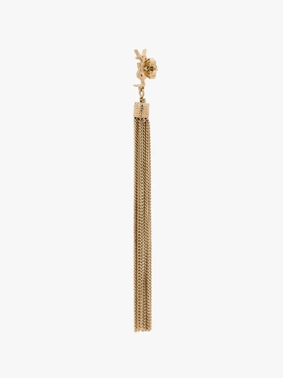 Shop Saint Laurent Gold-tone Loulou Chain Tassel Earrings