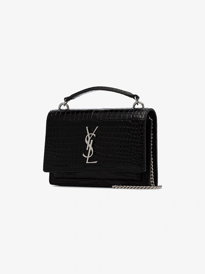 Shop Saint Laurent Sunset Top Handle Bag In 101 - Black