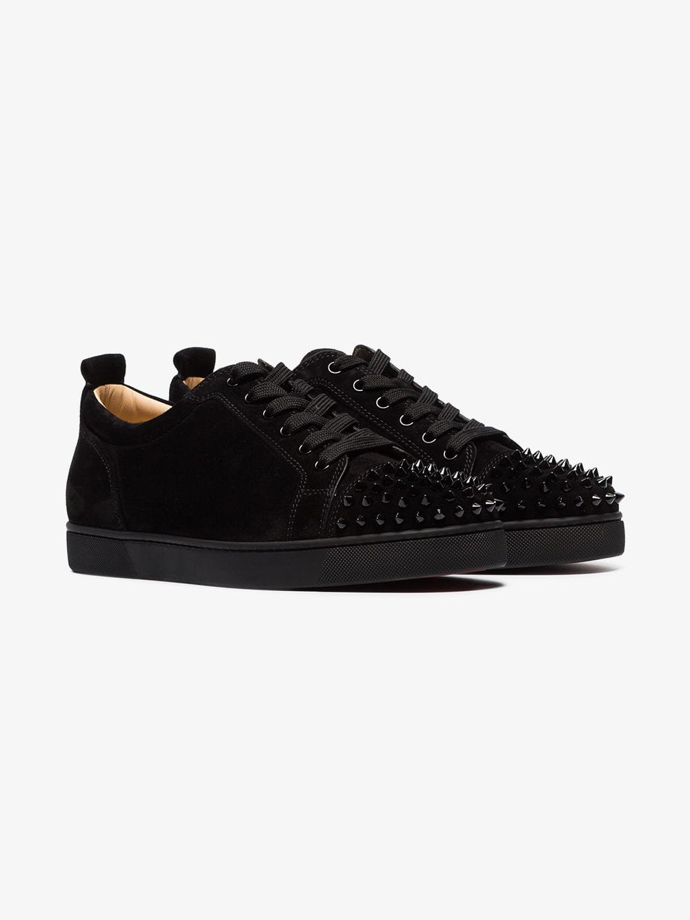 Christian Louboutin Louis Junior Spike-embellished Low-top Trainers In Cm52  Blkblk | ModeSens