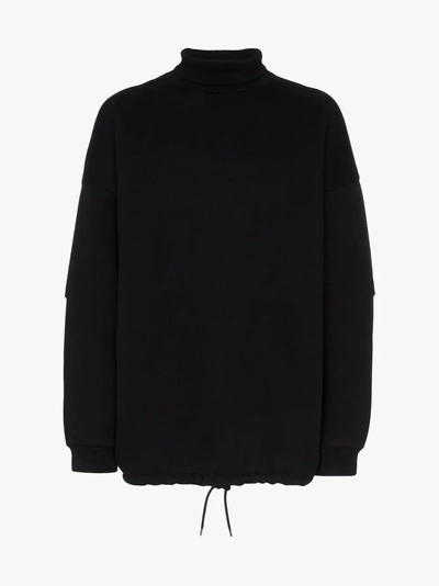 Shop Balenciaga Layered Roll Neck Sweater In Black