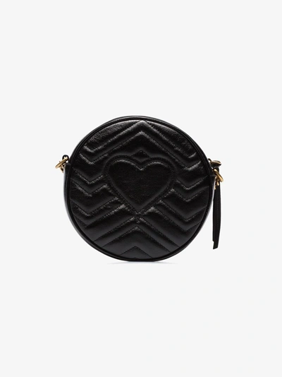 Shop Gucci Black Marmont Quilted Leather Crossbody Bag