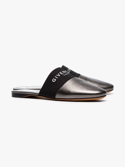 Shop Givenchy Metallic Bedford Leather Slippers