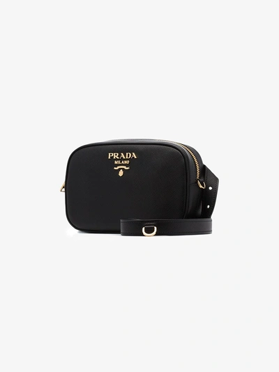 Shop Prada Black Small Chain Strap Leather Belt Bag