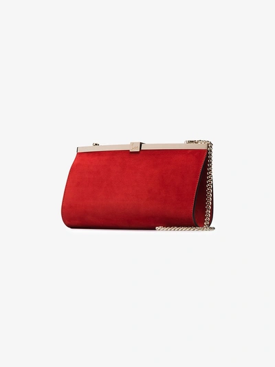 Shop Christian Louboutin Red Palmette Suede Leather Clutch