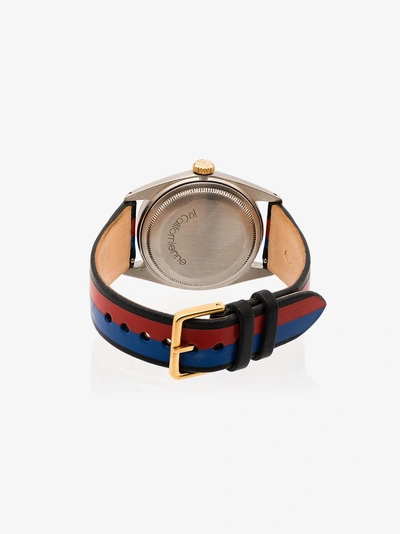 Shop La Californienne 36 Mm Rolex Nuit Tricolour Leather Band Watch In Multicoloured
