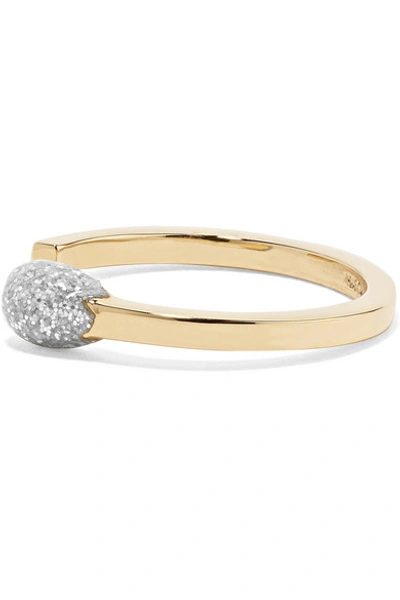 Shop Alison Lou Match Stick 14-karat Gold And Glittered Enamel Ring