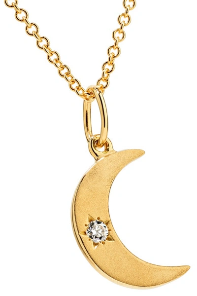 Shop Andrea Fohrman Crescent Moon 18-karat Gold Diamond Necklace