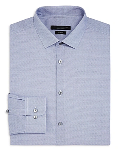 Shop John Varvatos Micro-grid Slim Fit Dress Shirt In Indigo