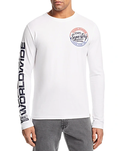 Shop Superdry World Wide Ticket Tee In Optic White