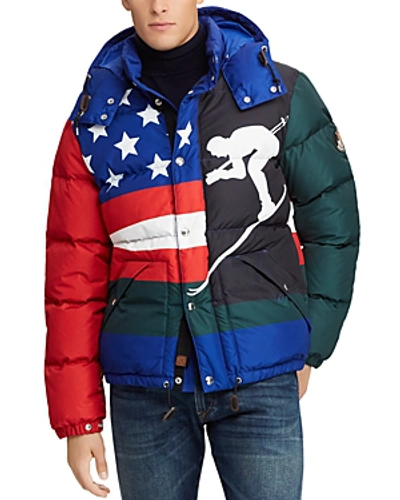 Shop Polo Ralph Lauren Graphic-print Down Jacket In Multi