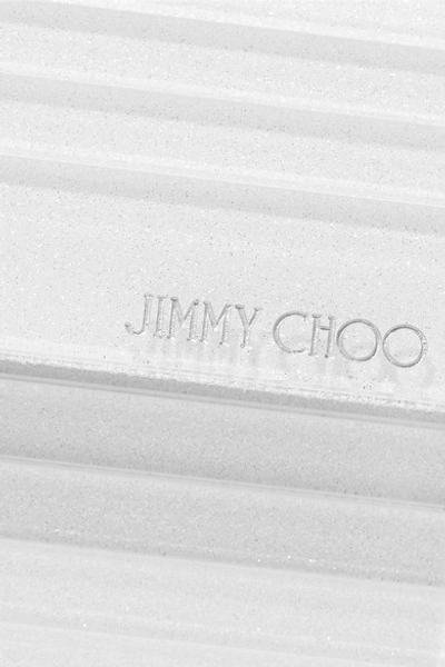 Shop Jimmy Choo Sweetie Glittered Acrylic And Metallic Leather Clutch In White