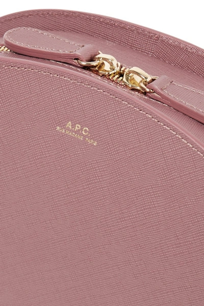 Shop Apc Demi-lune Textured-leather Shoulder Bag In Antique Rose