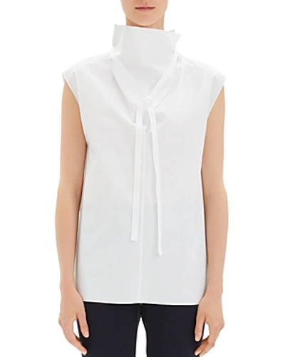 Shop Theory Funnel-neck Tie Top In White