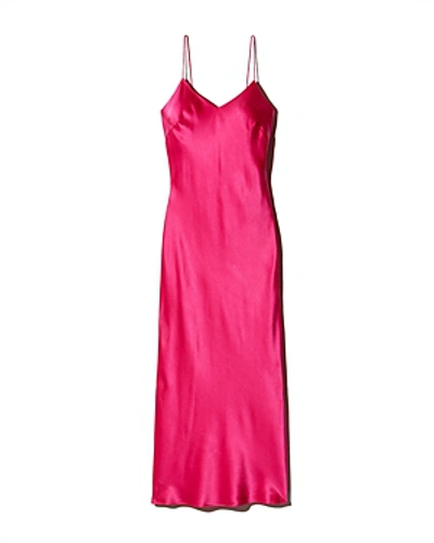 Shop Anine Bing Rosemary Silk Slip Dress In Pink