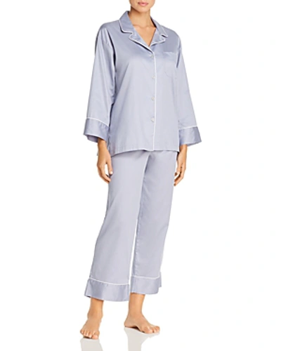 Shop Natori Cotton Sateen Long Pj Set In Smoky Iris